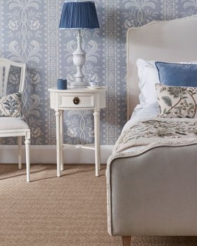 French Bedroom_Gustavian White Oval Nightstand_£395