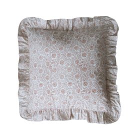 French Bedroom_Floral Etchings Handblock Cushion_£30