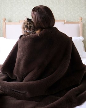 French Bedroom_Cosy Cosset Brown Faux Fur Blanket_£120