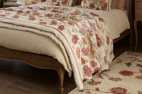 French Bedroom_Fields of Poppies Linen Bedspread_£380