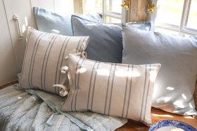 French Bedroom_Florence French Blue Square Cushion Cover_£34