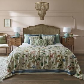 French Bedroom_Drunken Dragonfly Linen Bedspread_£345