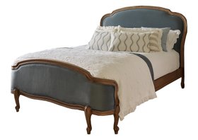 French Bedroom_Love Story Blue Velvet Upholstered French Bed_£1795