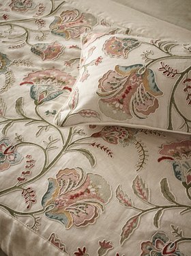 French Bedroom_Pressed Flowers Embroidered Runner in Antoinette’s Pastels_£275