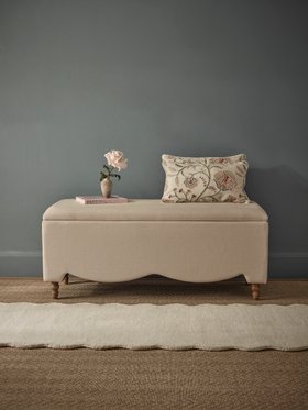 French Bedroom_Love Story Storage Ottoman in Oatmeal Linen_£575