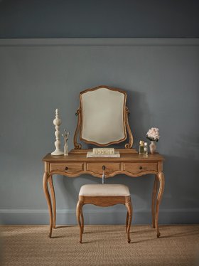 French Bedroom_Love Story Linen Dressing Stool_£295