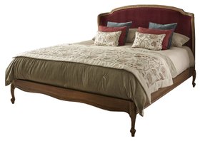 French Bedroom_Love Story Cocoon Upholstered Bed in Berry Velvet_£1795