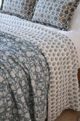 French Bedroom_Heritage Handblock Floral Bedspread_£255