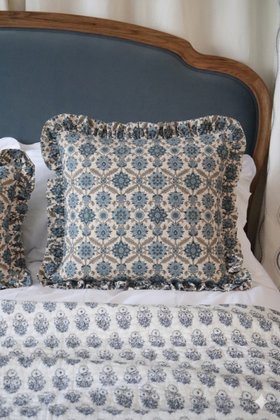 French Bedroom_Indigo Meadow Square Cushion_£36