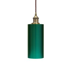 French Bedroom_Ionian Ripple Emerald Green Pendant Light_£198