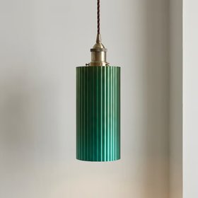 French Bedroom_Ionian Ripple Emerald Green Pendant Light_£198