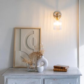 French Bedroom_Henley Cylinde Petite Ribbed Glass Wall Light_£78