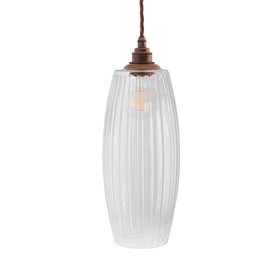 French Bedroom_Henley Curve Fluted Glass Pendant Light_£134