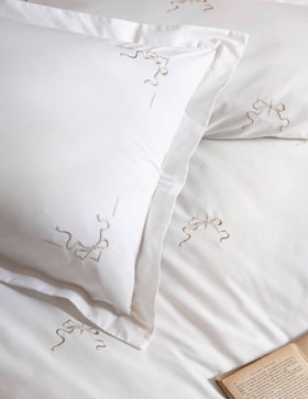 French Bedroom_Bow Embroidery Bed Linen Set_£85