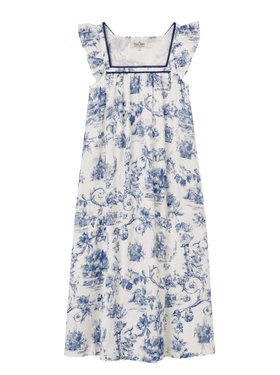Their Nibs x French Bedroom Navy Blue Toile Cotton Maxi Nightdress
