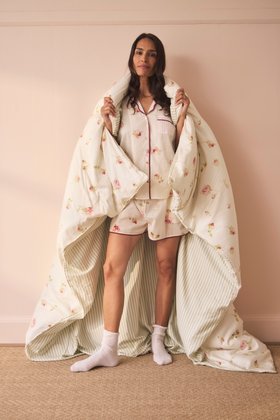 Their Nibs x French Bedroom Ivory Nostalgic Rose Cotton Voile Short Pyjamas