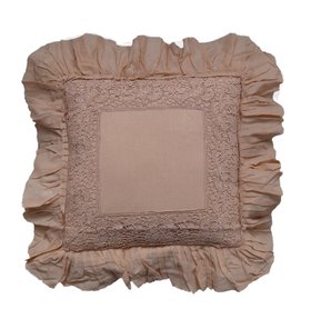 French Bedroom_Hideaway Lace Cushion Cover in Blush Pink_£120