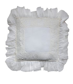 French Bedroom_Hideaway Lace Cushion Cover in Antique White_£120