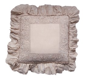 French Bedroom_Hideaway Lace Cushion Cover in Oatmeal_£120
