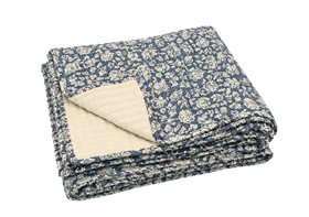 French_Bedroom_Jaipur French Blue Handblocked Bedspread_£115