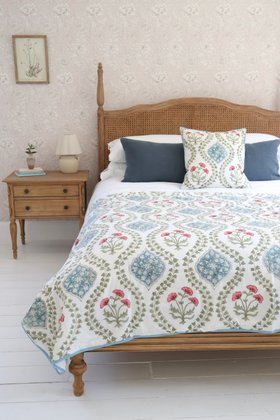 French Bedroom_Rose Buta Trellis Large Bedspread_£185
