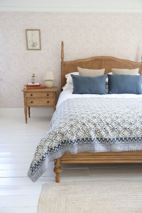 French Bedroom_Indigo Vine Large Kantha Throw_£98