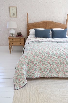 French Bedroom_Rose Buta Large Quilted Bedspread_£185