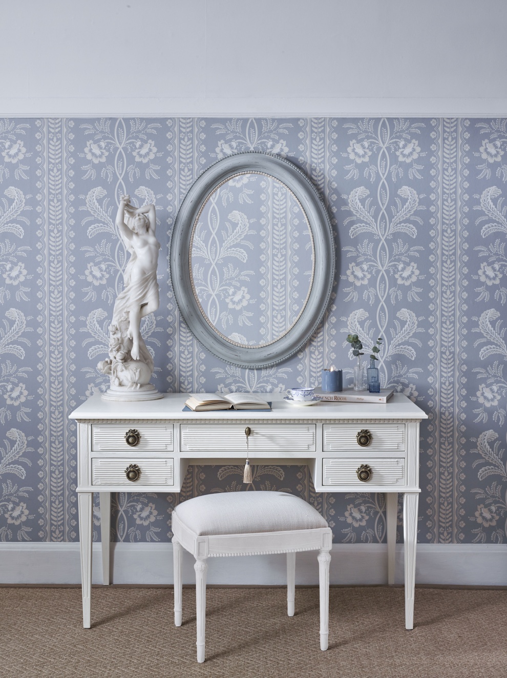 French Bedroom_Gustavian White Dressing Stool_£295