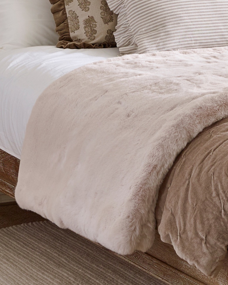 French Bedroom_Duchenne Smile Faux Fur Throw_£145