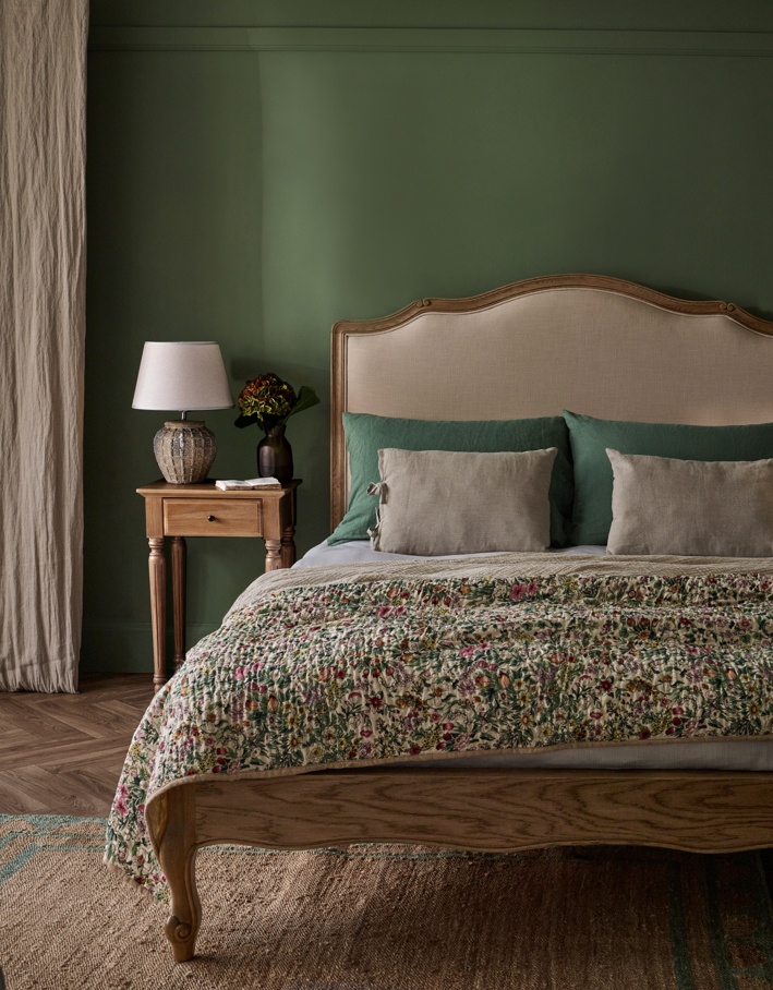 French Bedroom_Love Story Natural Linen Upholstered Bed_£1295