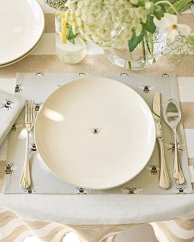 Bees Stoneware Dinner Plate