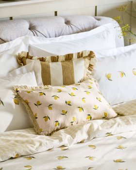 Lemons Linen Cushion - Rectangular