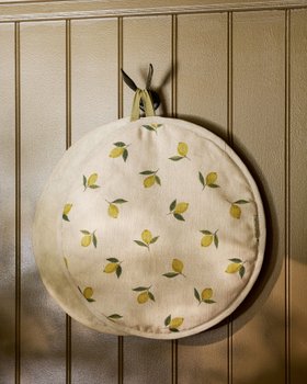 Lemons Linen Circular Hob Cover
