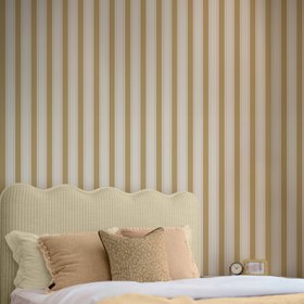 Oundle Stripe Wallpaper - Warm Honey