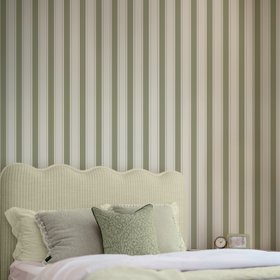 Oundle Stripe Wallpaper - Mossbank Green