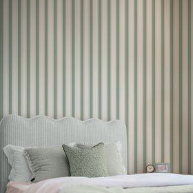 Oundle Stripe Wallpaper - Morning Fog