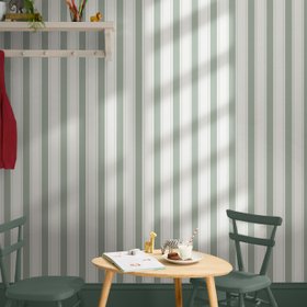 Oundle Stripe Wallpaper - Morning Fog