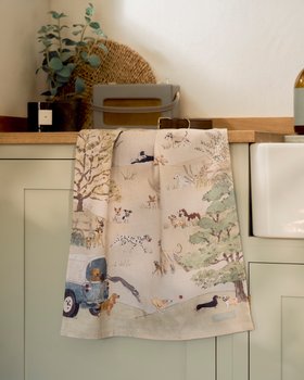 Tails & Trails Scene Tea Towel