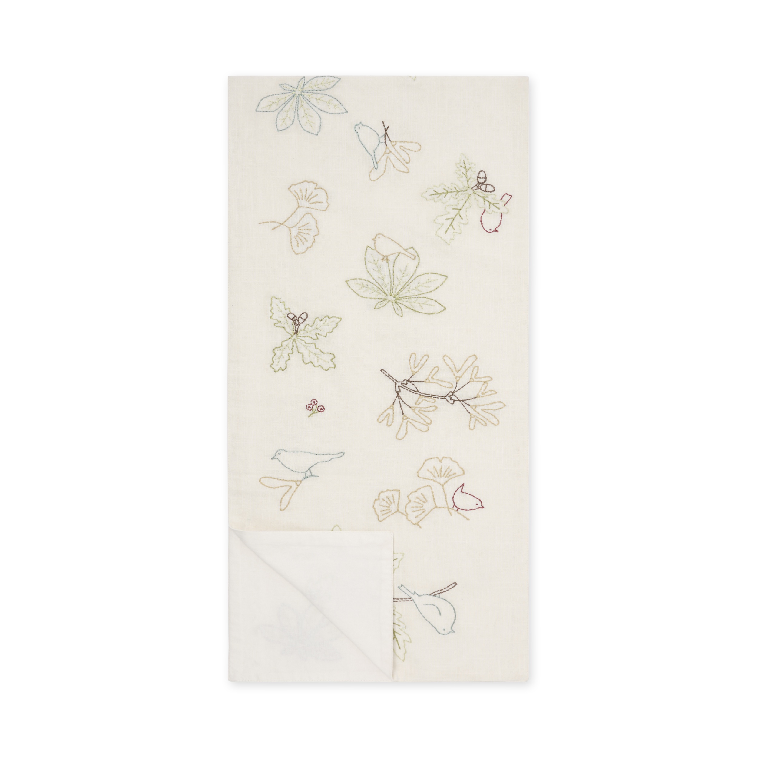 Orchard Birds Embroidered Table Runner