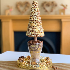 Malteser Christmas Tree With White and Gold Sparkle