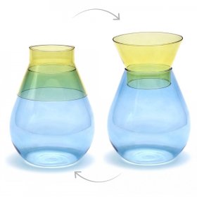 Peleg Design TwoTone Glass Vase (Blue/Yellow)