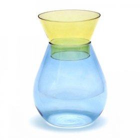 Peleg Design TwoTone Glass Vase (Blue/Yellow)