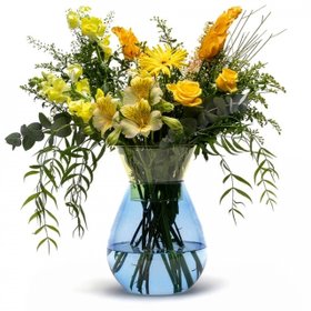 Peleg Design TwoTone Glass Vase (Blue/Yellow)