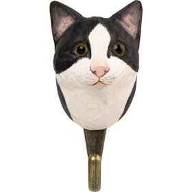 Wildlife Garden Wall Hook – Black and White Cat
