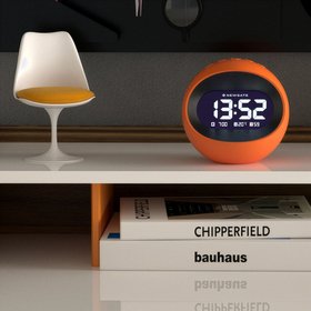 Newgate "Centre of the Earth" LCD Alarm Clock – Pumpkin Orange