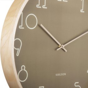 Karlsson Sencillo 40 cm Wall Clock – Moss Green Dial, Birch Case