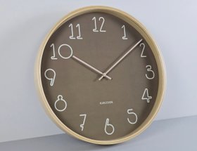Karlsson Sencillo 40 cm Wall Clock – Moss Green Dial, BirchCase