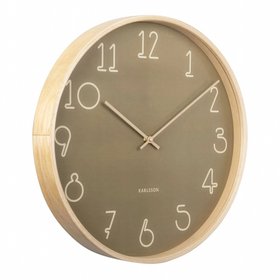 Karlsson Sencillo 40 cm Wall Clock – Moss Green Dial, Birch Case