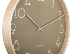Karlsson Sencillo 40 cm Wall Clock – Moss Green Dial, Birch Case
