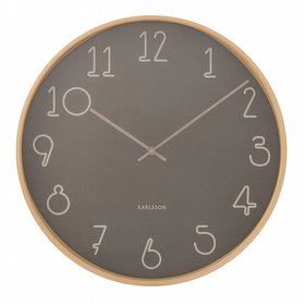 Karlsson Sencillo Wall Clock – Dark Grey Dial, Natural Birchwood Case